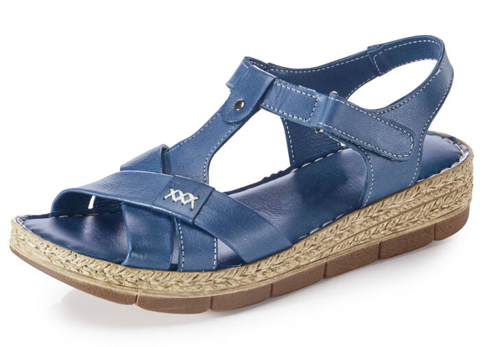Andrea Conti Stegspangen-Sandale aus Rind-Nappaleder JEANS