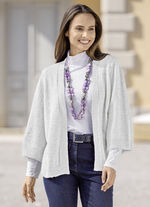 Strickjacke mit Alpaka HELLGRAU MELIERT