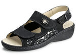 ELENA EDEN Sandale mit herausnehmbarem Leder-Kork-Fussbett SCHWARZ
