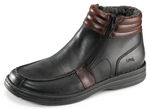 GINO GALANTE, gefütterte Herren-Boots, Winterschuhe, mit herausnehmbarem Fussbett SCHWARZ-BURGUND