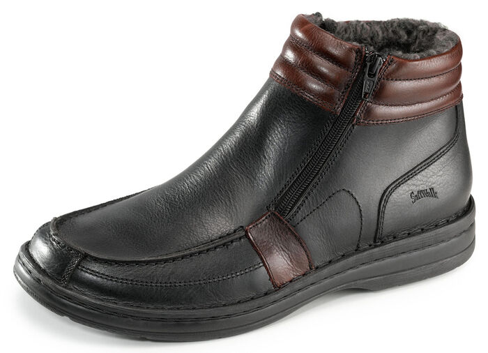 GINO GALANTE, gefütterte Herren-Boots, Winterschuhe, mit herausnehmbarem Fussbett SCHWARZ-BURGUND