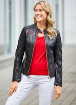 Lederkurzjacke mit Innentasche 