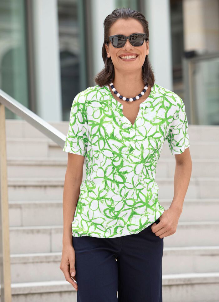 Tunika mit Stehkragen WEISS-GRÜN