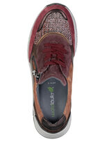 Waldläufer, bequeme Damen-Sneaker, Weite H, mit herausnehmbarem Fussbett BORDEAUX-BUNT