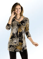 Longshirt mit Allover-Dessin in 3 Farben BRAUN