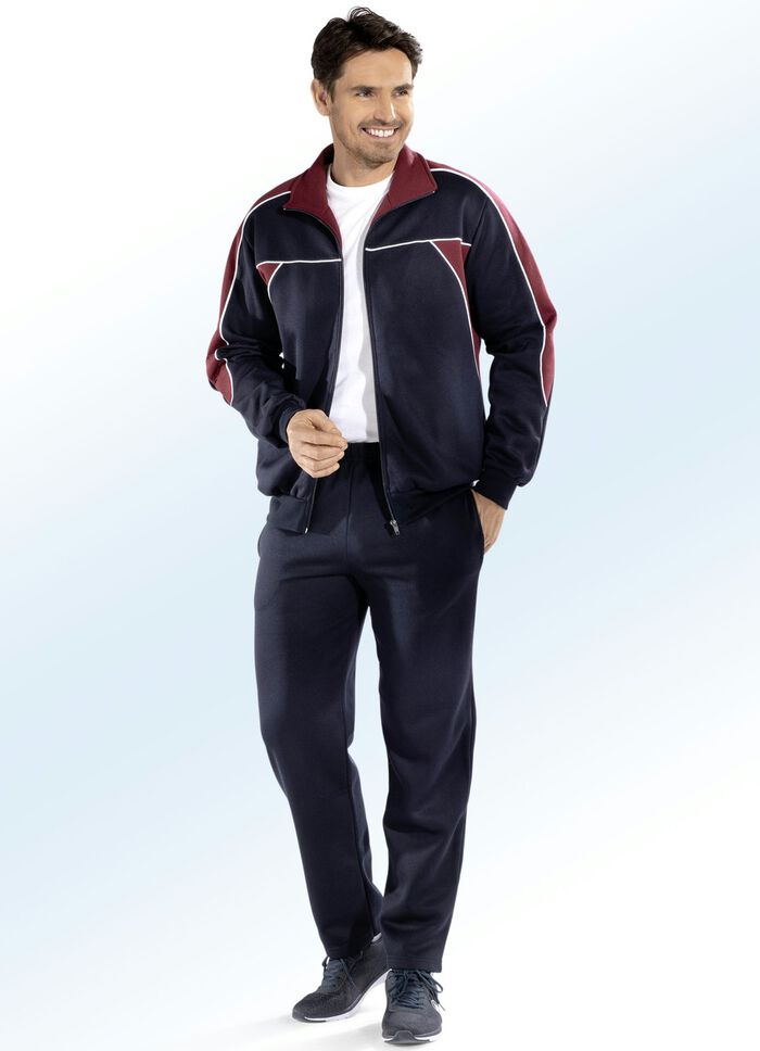 Freizeitanzug mit Seitentaschen MARINE-BORDEAUX