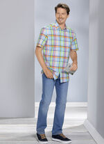 Kariertes &laquo;King's Road&raquo;-Hemd T&Uuml;RKIS-LIMETTE-BUNT KARIERT