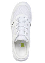 Sportlicher Damen-Sabot, mit herausnehmbarem Fussbett WEISS