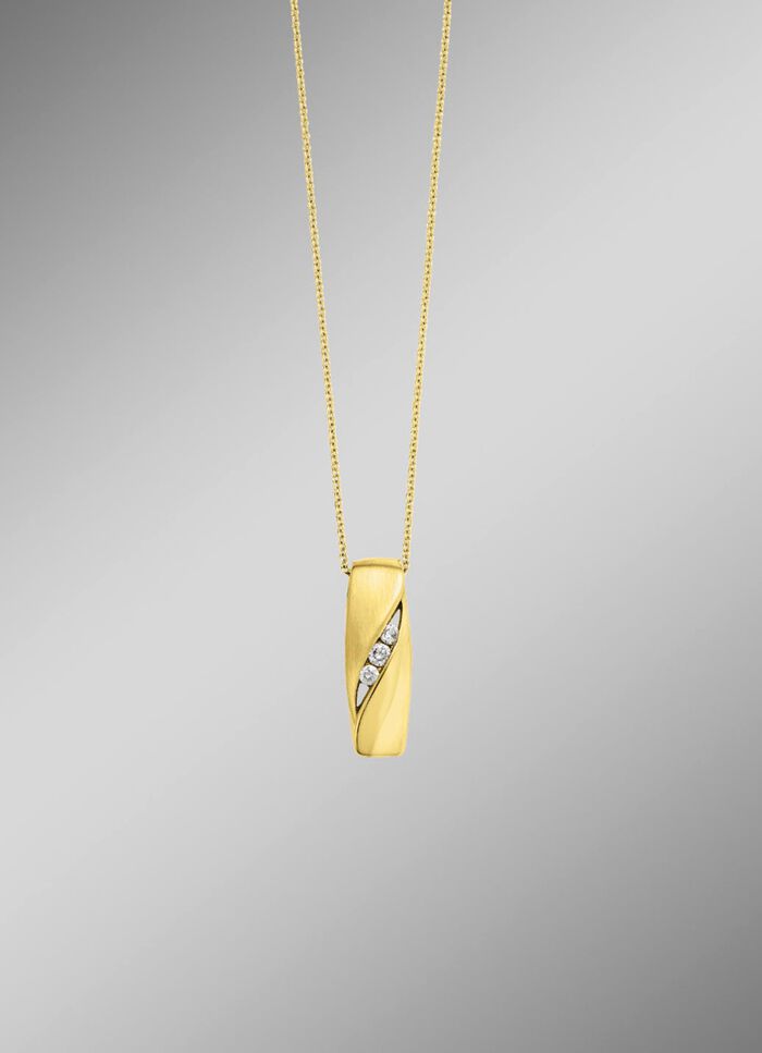 Eleganz in Gold: Anh&auml;nger mit 3 Brillanten 