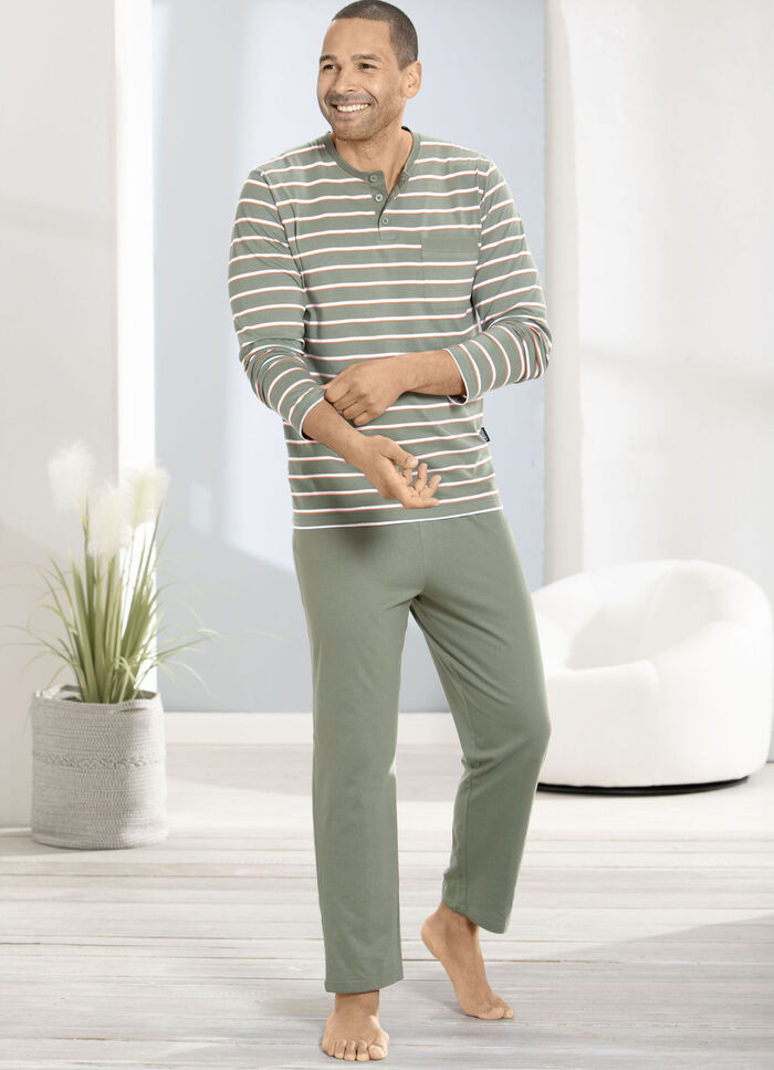 Zweierpack Schlafanzüge mit Knopfleiste und offenen Abschlüssen