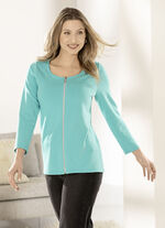 Shirtjacke mit durchgehendem Reissverschluss 