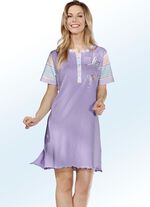 Zweierpack Nachthemden, Kurzarm mit Knopfleiste 1X APRICOT, 1X FLIEDER