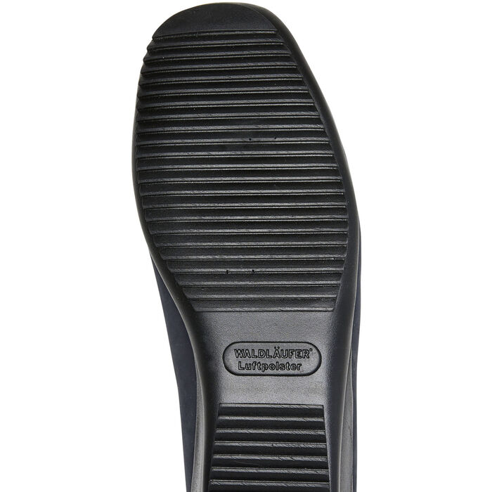 Waldläufer, bequeme Damen-Slipper, Weite H, mit herausnehmbarem Fussbett MARINE-COGNAC