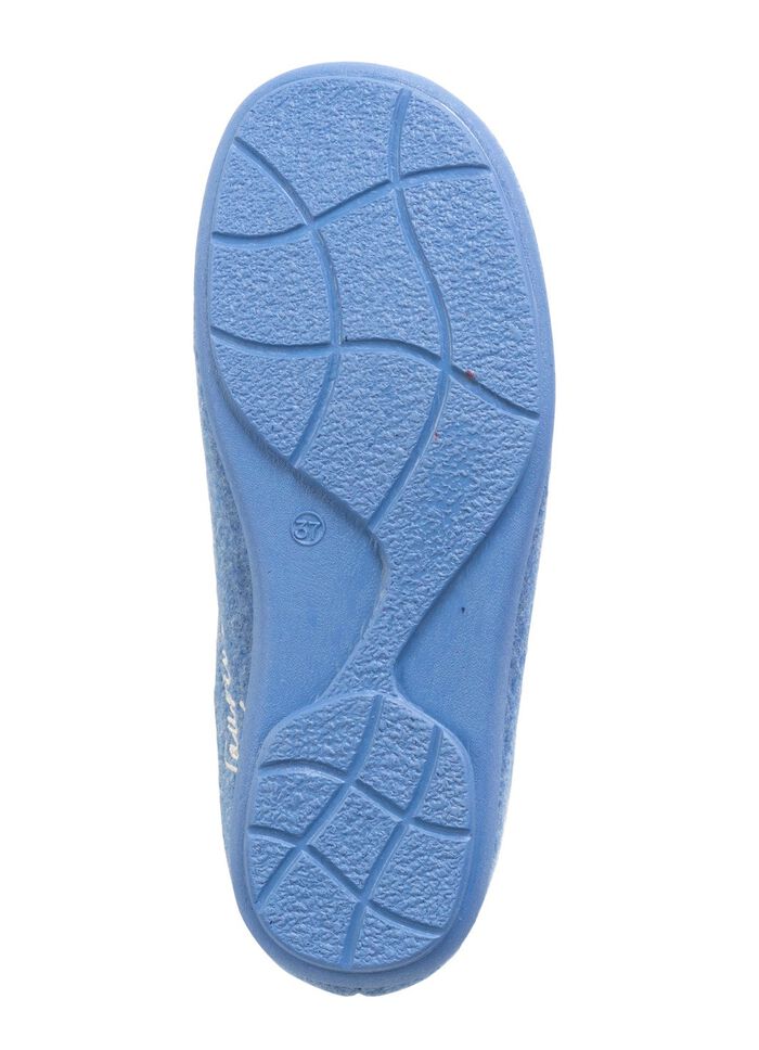 Laurina, klassische Damen-Hausschuhe, mit herausnehmbarem Fussbett KORNBLAU