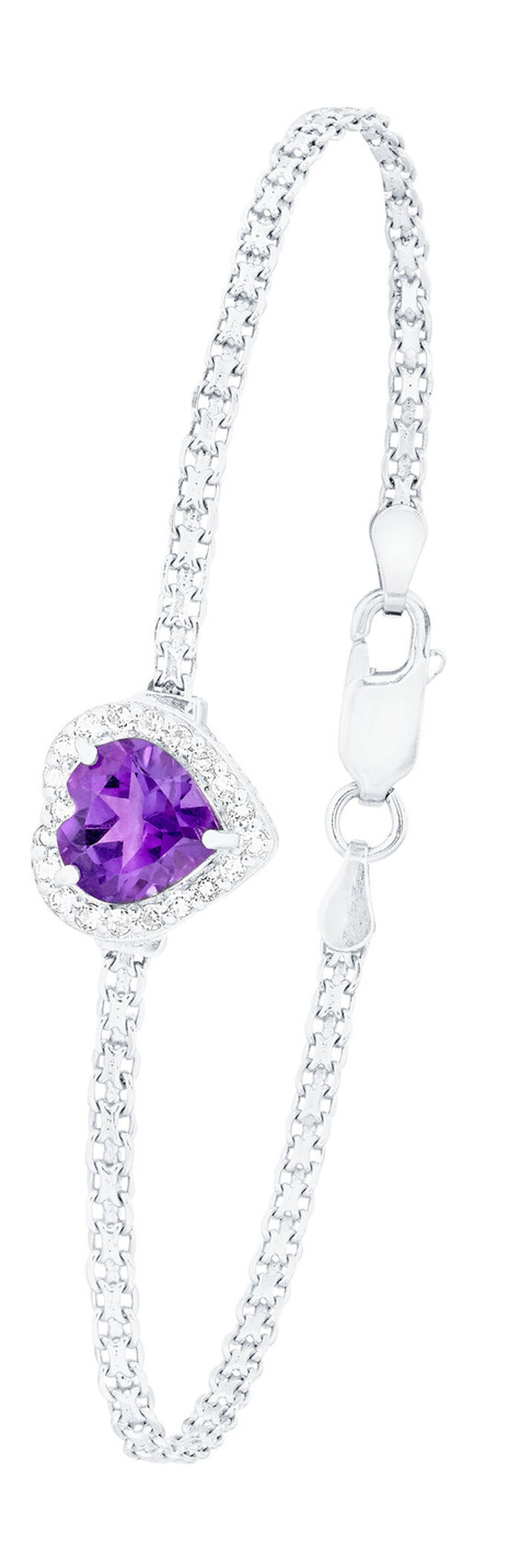 Bezauberndes Armband mit echt Amethyst und echten Weisstopasen 