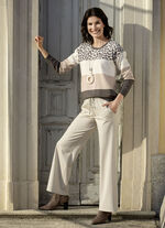 Pullover in Feinstrick ECRU-BEIGE-BRAUN