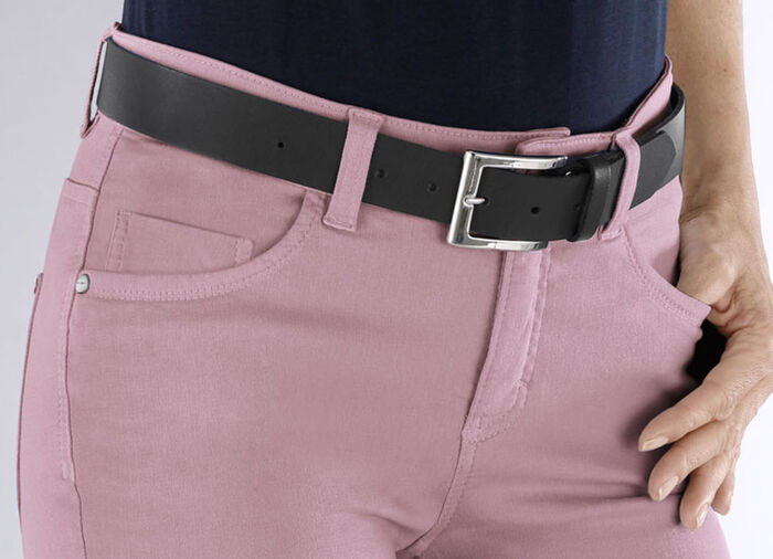 Trendiger Damen-Gürtel aus Leder, 3,5 cm breit MARINE