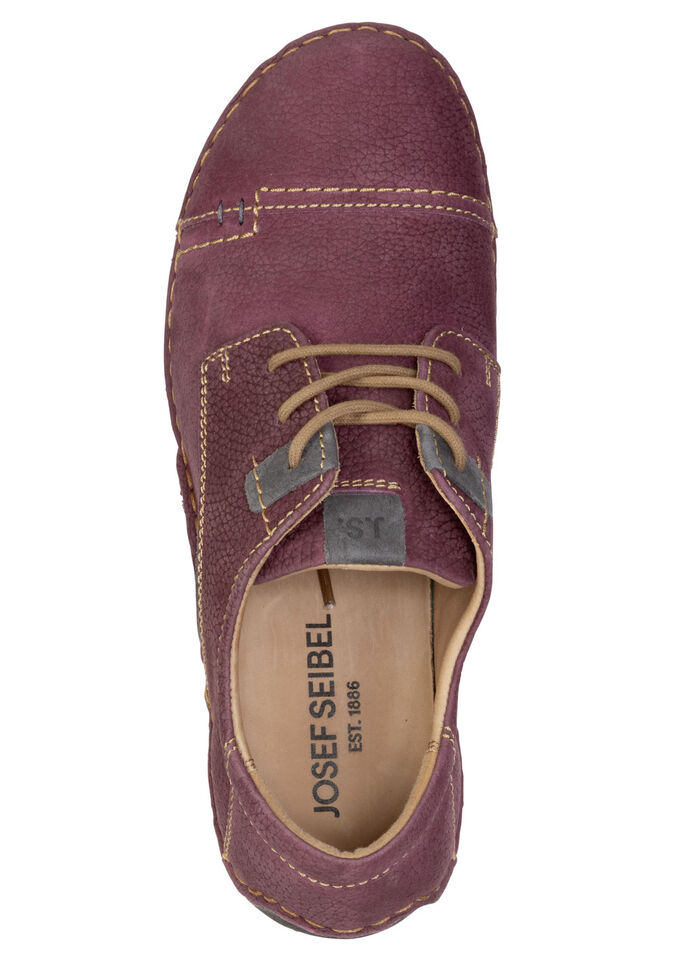 Josef Seibel, klassische Damen-Schnürschuhe, Weite G, mit herausnehmbarem Fussbett BEERE-GRAU