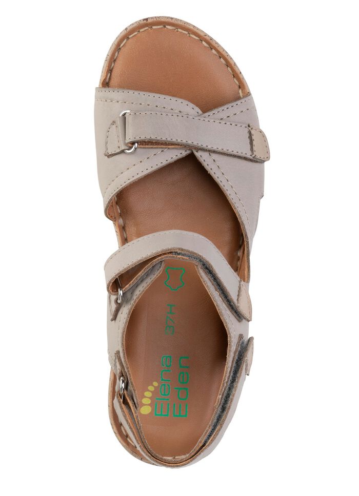 ELENA EDEN Sandale mit Kontrastbes&auml;tzen TAUPE