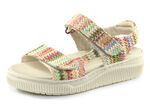 ELENA EDEN Sandale aus interessantem Bast-Material BEIGE-MULTI