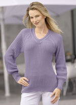 Pullover in Strukturstreifenmix FLIEDER