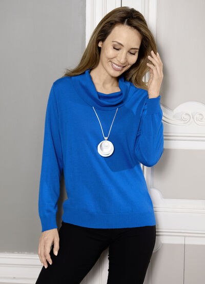 Pullover in Feinstrick mit Schurwolle 