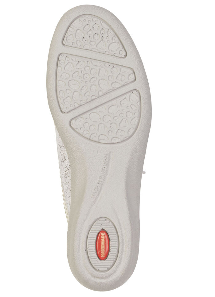 ELENA EDEN, komfortable Damen-Slipper, Weite G, mit herausnehmbarem Fussbett ECRU-SILBER