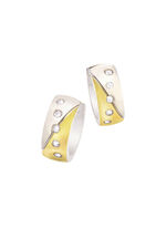 Klappcreolen in Bicolor mit synth. Zirkonia 