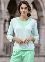 Pullover in Doppel-Optik MINT-WEISS