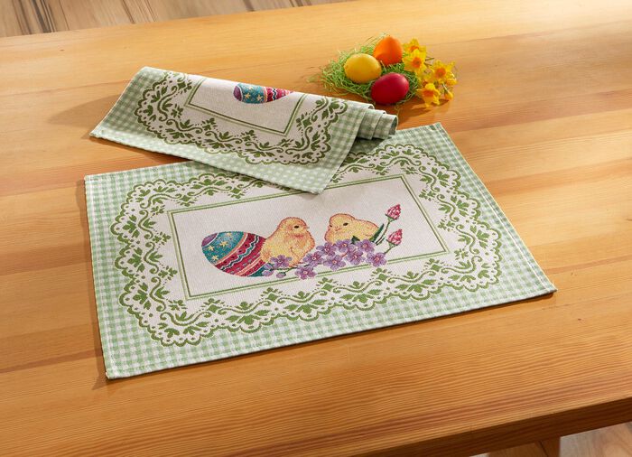 Gobelin Tischdecke und Kissenbezug MULTICOLOR