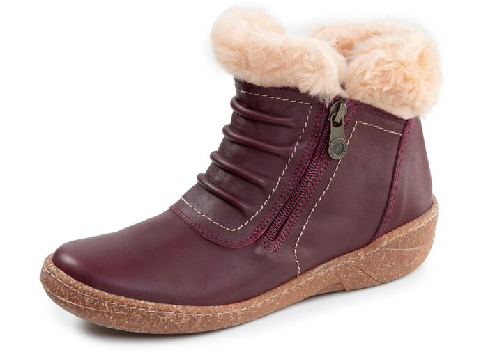 ELENA EDEN, gef&uuml;tterte Damen-Boots, Winterschuhe, Weite G, mit herausnehmbarem Fussbett BORDEAUX