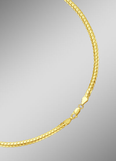 Enge und flache Panzerkette oder -armband aus Gold 