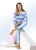 Pyjama aus Frottierstretch mit garngefärbtem Ringeldessin 