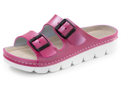 Klassische Damen-Pantoletten, mit verstellbaren Schliessen 