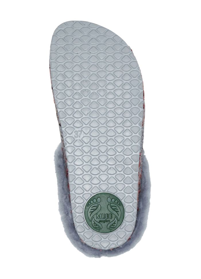 Mubb Wollfilz-Pantoffel mit bunter Bl&uuml;ten-Stickerei 