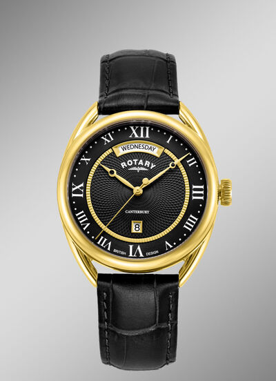 Rotary Quartz-Herrenuhr mit Lederband 
