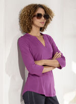 Shirt-Tunika mit Stehkragen BEERE