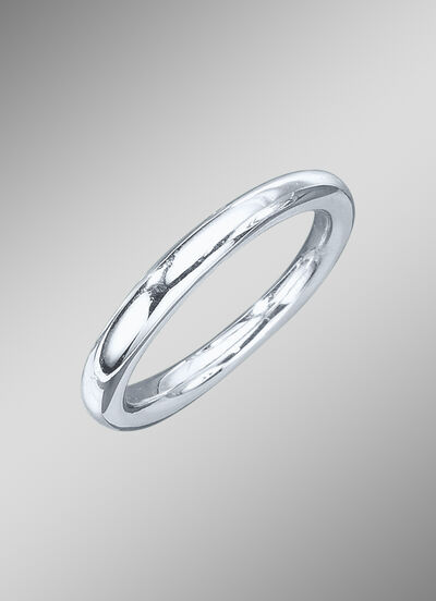 Hochglänzender Partnerring aus Weissgold 