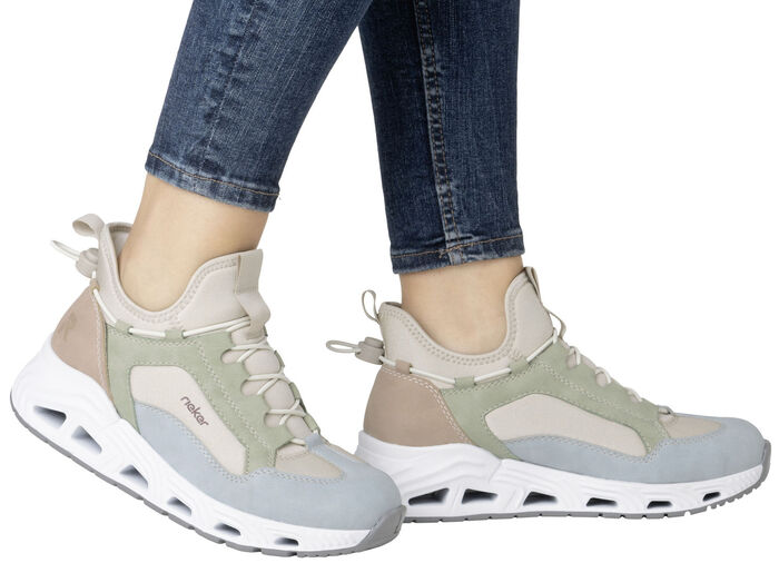 Rieker, stylische Damen-Boots, Weite G, mit herausnehmbarem Fussbett MULTICOLOR