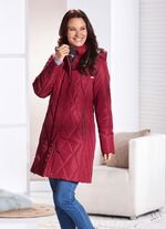 Kurzmantel mit Kunstpelz-Innenausstasttung in der Kapuze 