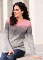 Pullover in Garnmix LACHS-GRAU