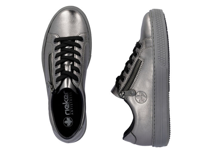 Rieker, modische Damen-Sneaker, mit Reissverschluss ALTSILBER