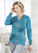 Pullover mit Schurwolle und dekorativem Muster 