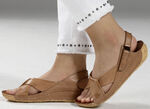 Gemini Sandale aus weichem Leder COGNAC
