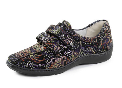 Waldläufer, bequeme Damen-Slipper, Weite H, mit herausnehmbarem Fussbett 
