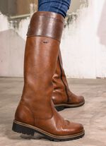Remonte, gef&uuml;tterte Damen-Stiefel, Winterschuhe, Weite G, mit Reissverschluss MARONE-MOKKA