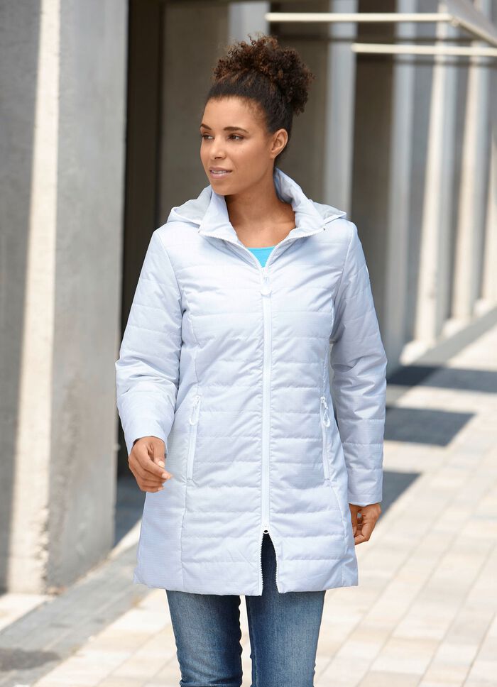 Jacke mit apartem Minimaldessin SILBERGRAU-WEISS