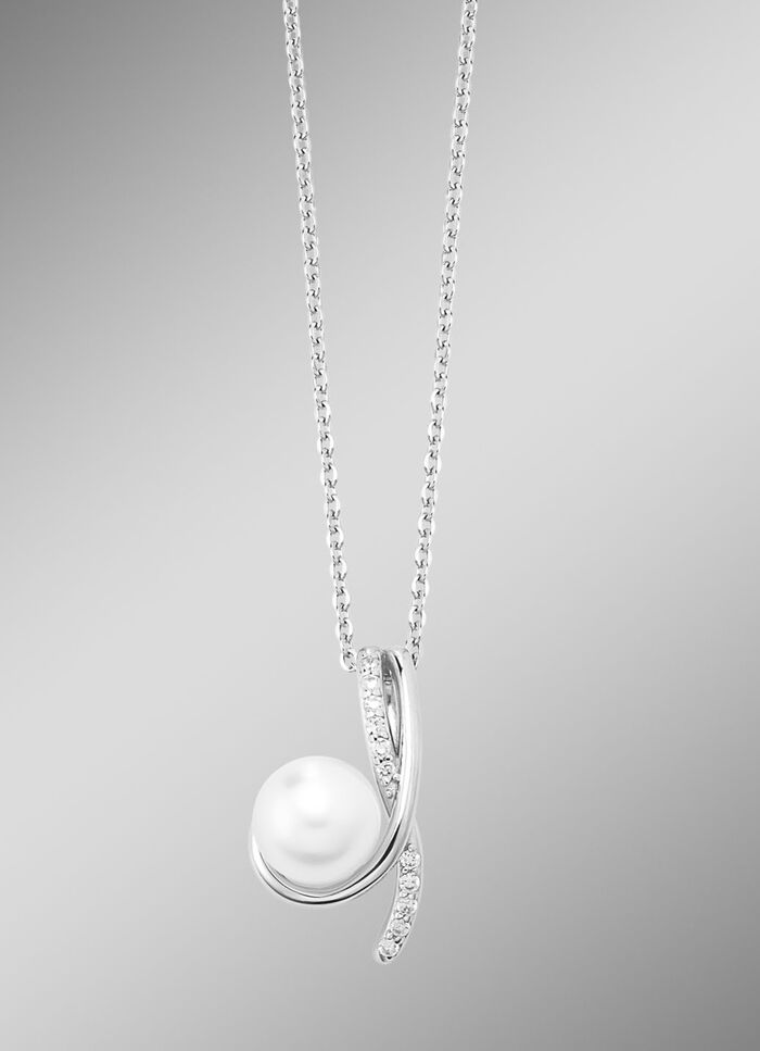 Anh&auml;nger mit S&uuml;sswasser-Zuchtperle und synth. Zirkonia 