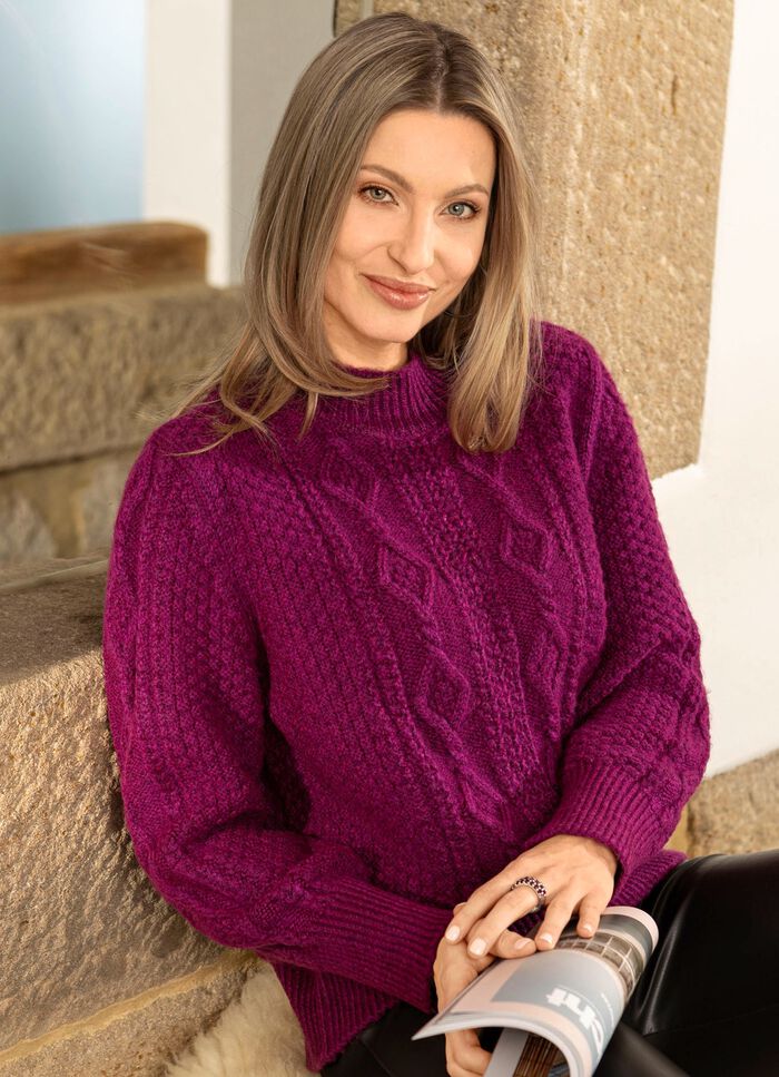 Pullover aus Melangegarn BEERE MELIERT