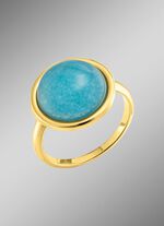 Eleganter Damenring mit echt blauem Chalcedon 